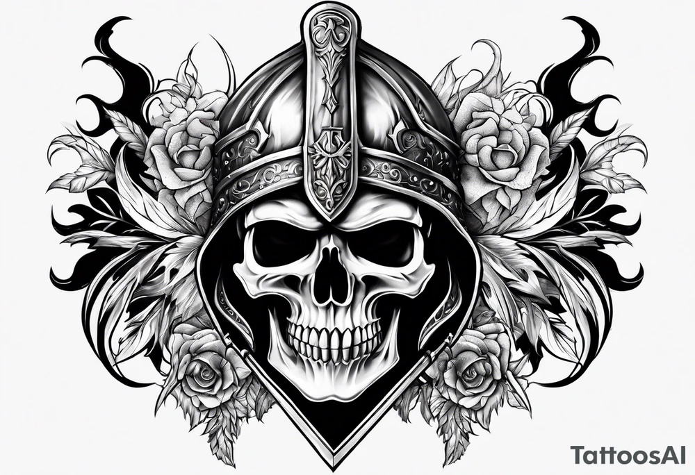 knight skull tattoo idea