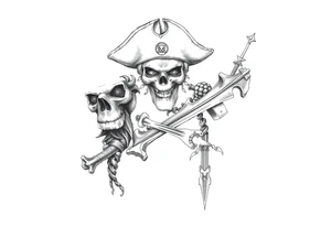 pirate theme sleeve tattoo idea