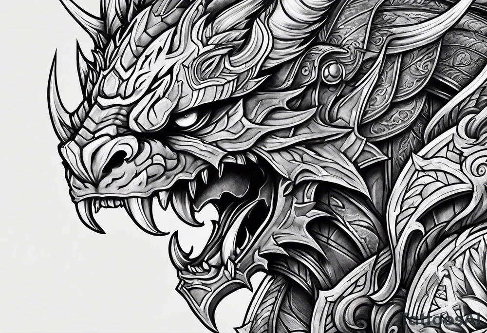 Military demon tattoo idea