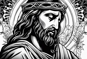 Jesus crying blood tattoo idea
