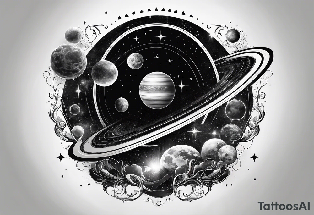 solar systems, galaxies, nebulas tattoo idea