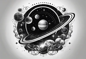 solar systems, galaxies, nebulas tattoo idea