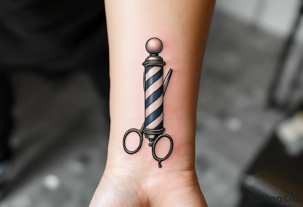 Barber Pole with scissors open 
           THIS IS MY LIFE 
                      2022 tattoo idea