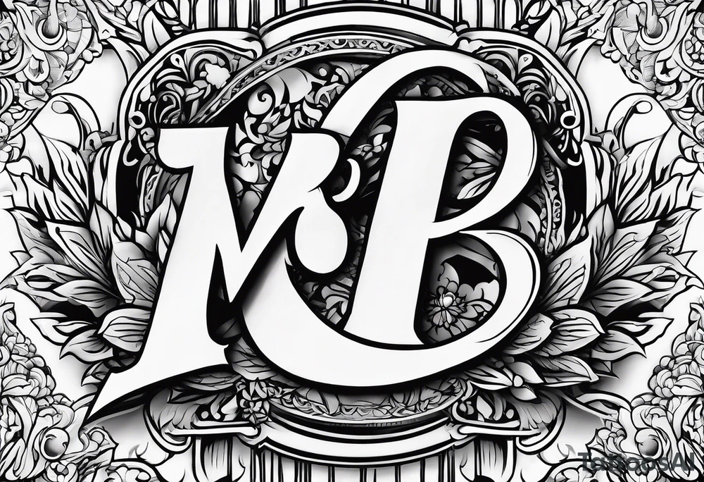 letters: "MRBG" underlined, equally separated
simple, clear, plain, unadorned, white background tattoo idea