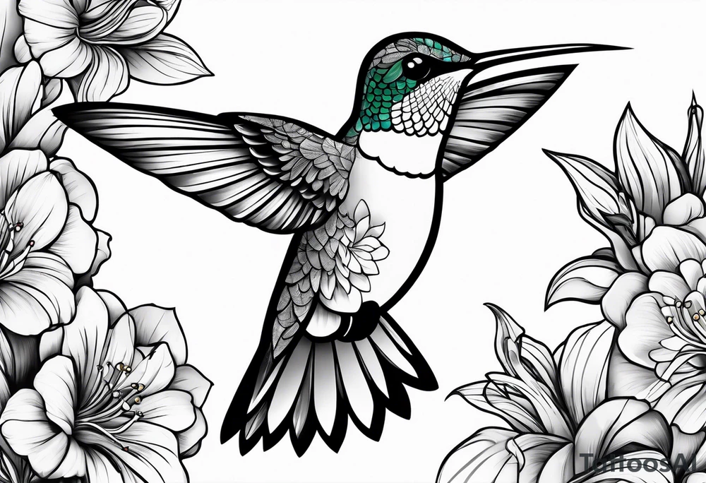 hummingbird simple tattoo idea