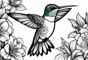 hummingbird simple tattoo idea