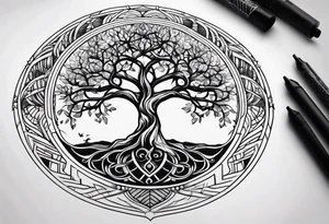 tree of life spiritual tattoo idea