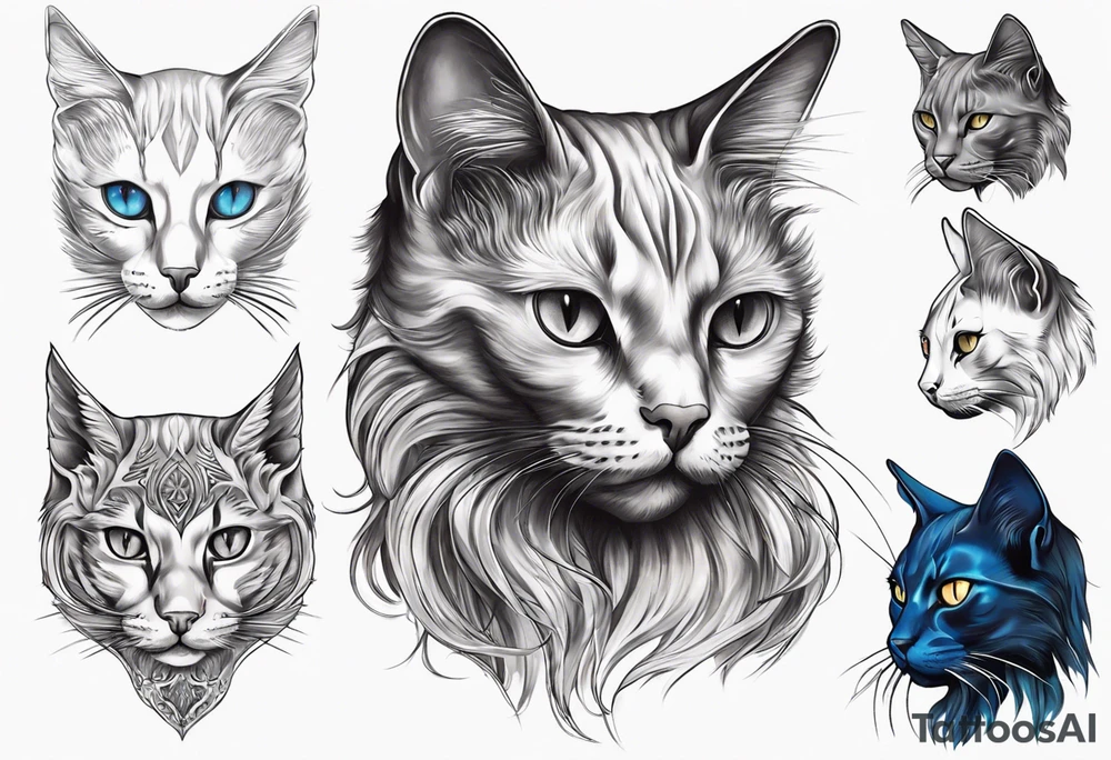 abyssian cat tattoo idea