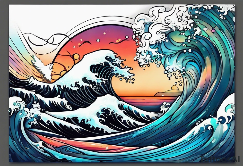 calm sea tattoo idea