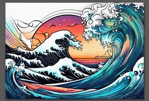 calm sea tattoo idea