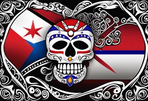 Taino tribal art with the colors of the Puerto Rico, U.S. Virgin Islands, and Trinidad flags. tattoo idea