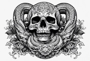 skull and snake tattoo idea