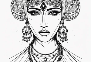 Themis eyes covered with cloth tattoo idea