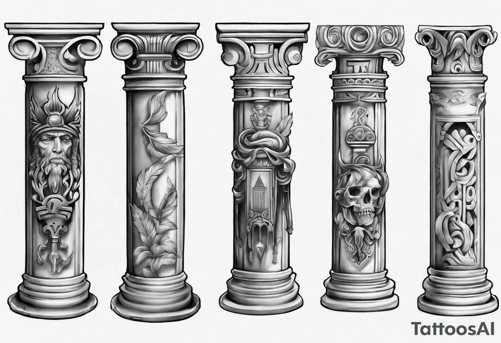 Half of a roman pillar tattoo idea
