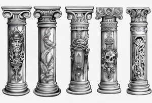 Half of a roman pillar tattoo idea