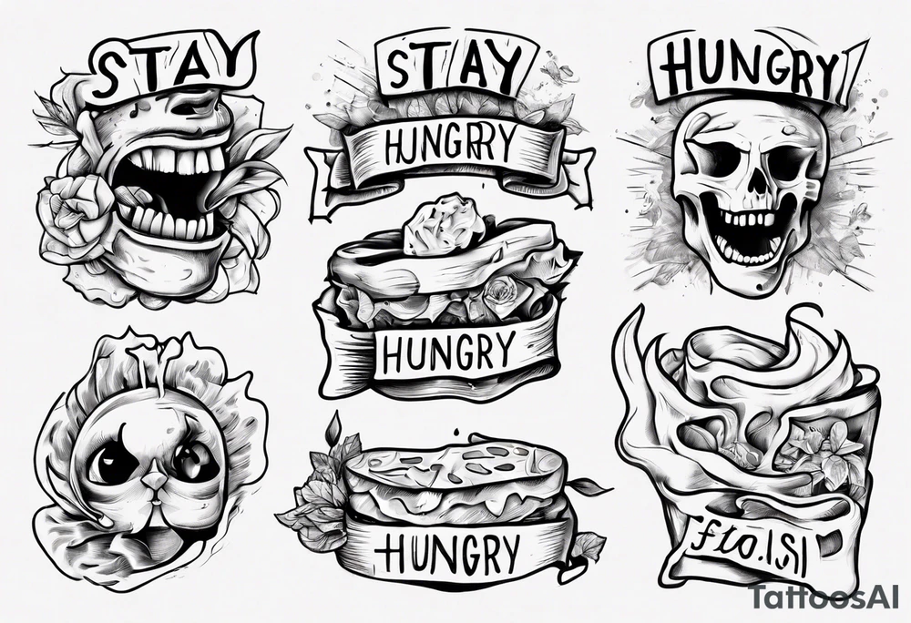 Stay hungry and foolish phrase tattoo idea