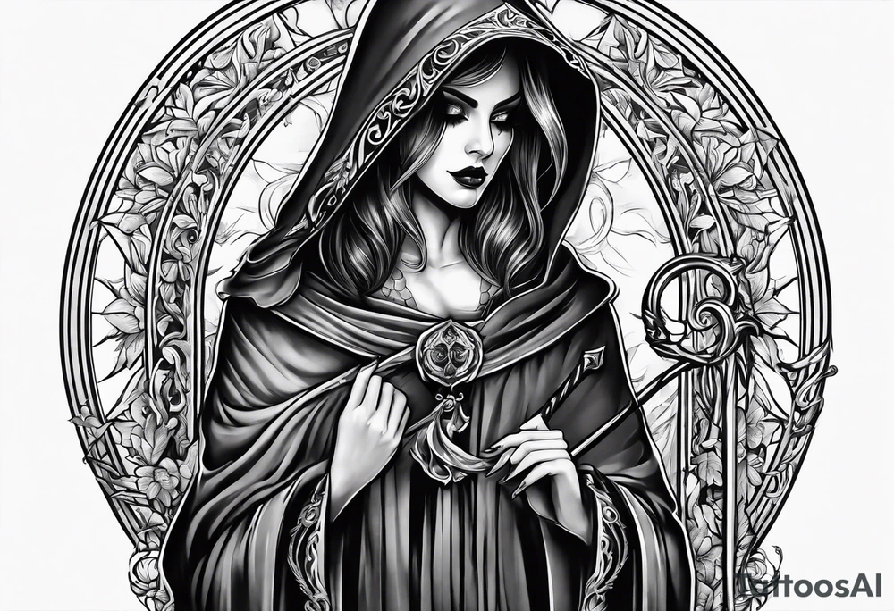 lady grim reaper tattoo idea