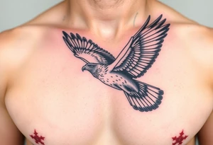 European buzzard soaring in the sky tattoo idea
