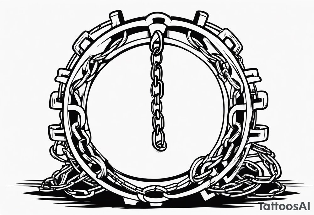 Broken chains tattoo idea