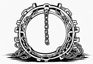 Broken chains tattoo idea