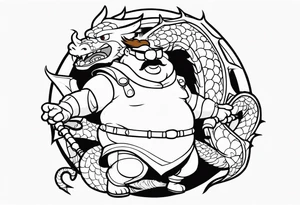 peter griffin wearing iron armor and riding a dragon tattoo idea