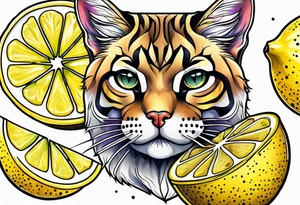 a lemon and a paw tattoo idea