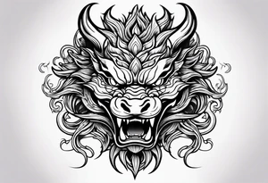 chinese dragon face tattoo idea