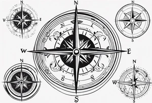 Vintage Compass Design tattoo idea