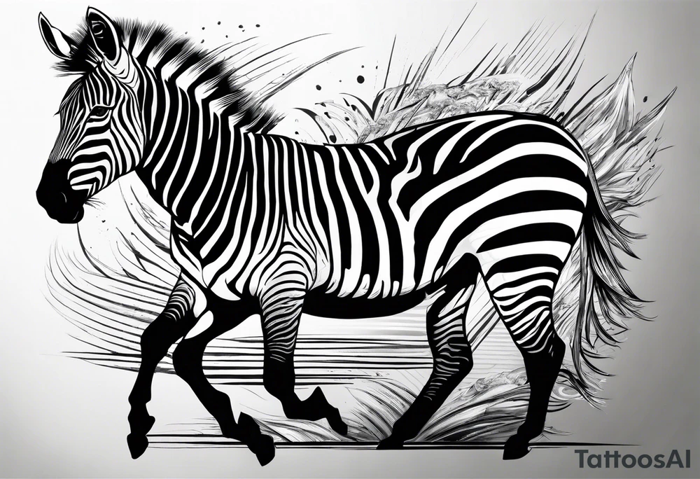 Aggressive zebra angry and in attack mode tattoo idea Aggressive zebra angry and in attack mode tattoo idea