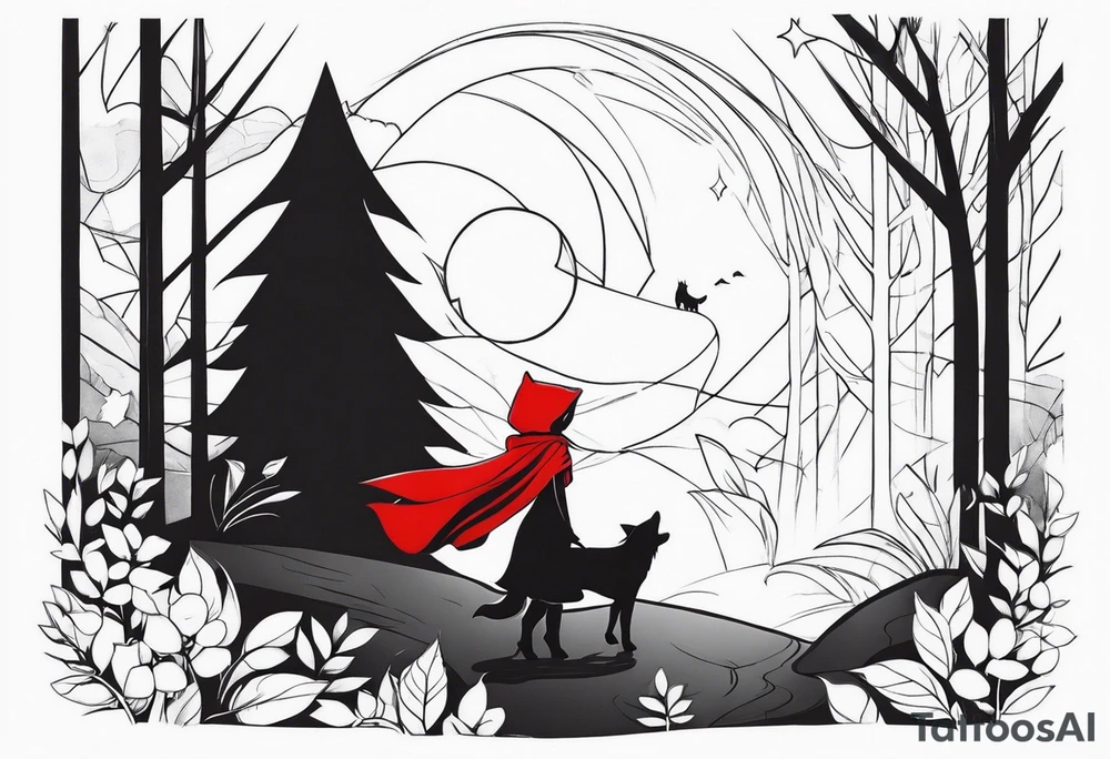 Sexy little red riding hood tattoo idea