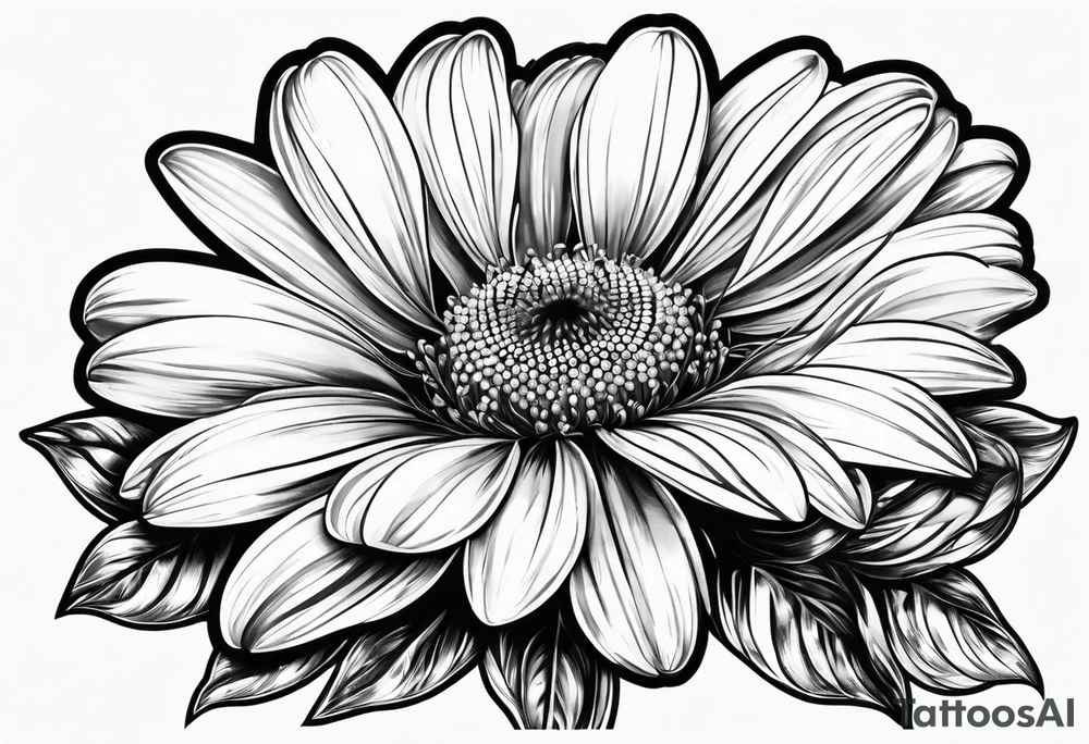 Daisy with minimal pedals tattoo idea