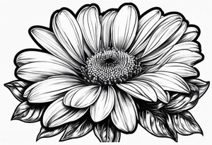 Daisy with minimal pedals tattoo idea