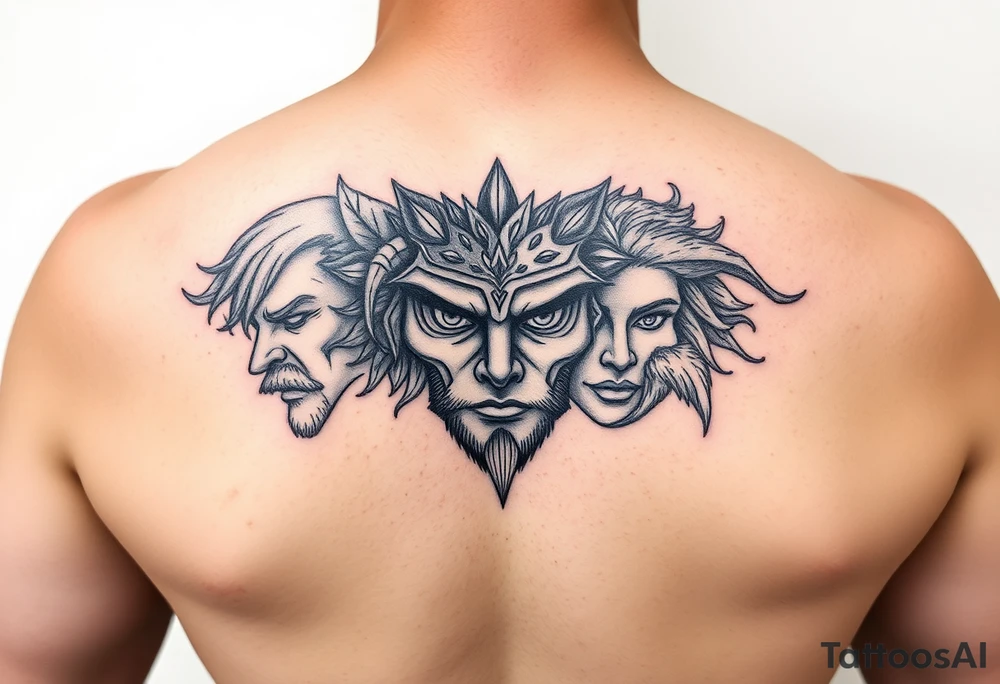 4 seasons faces tattoo idea