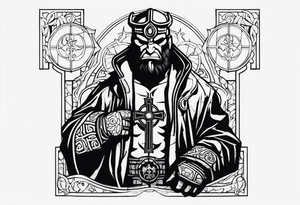 hellboy with church tattoo idea