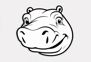 Baby hippo face laughing tattoo idea