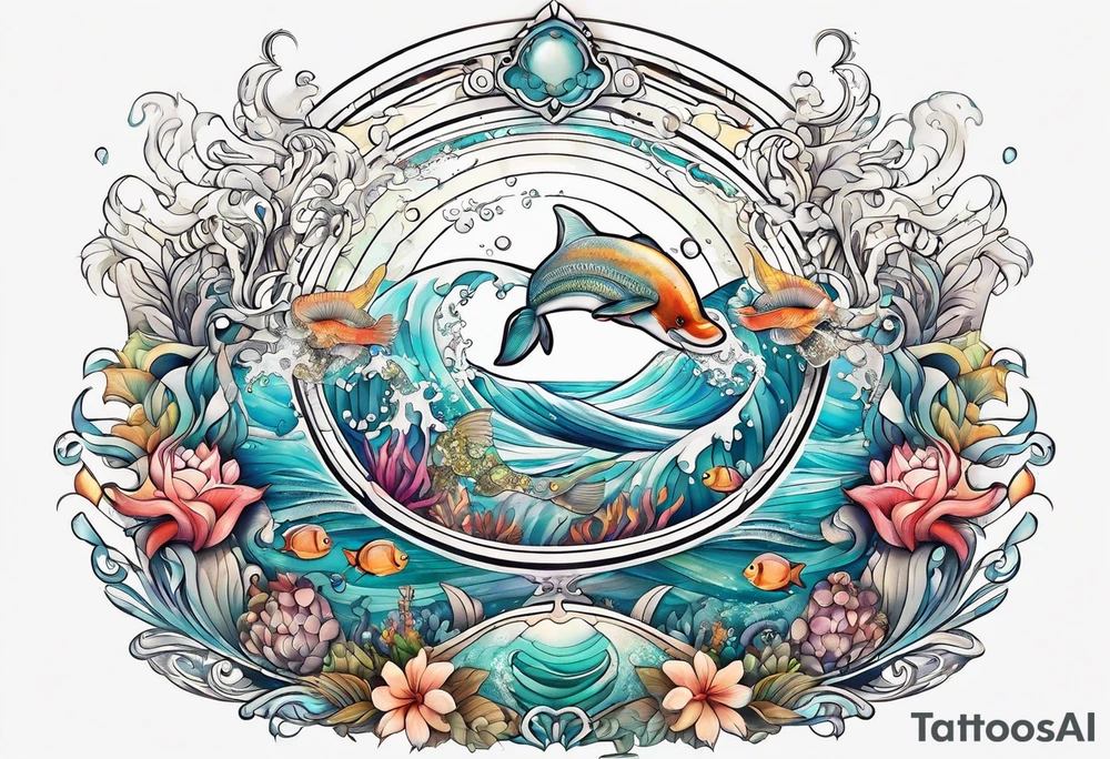 Animal cute , ocean tattoo idea