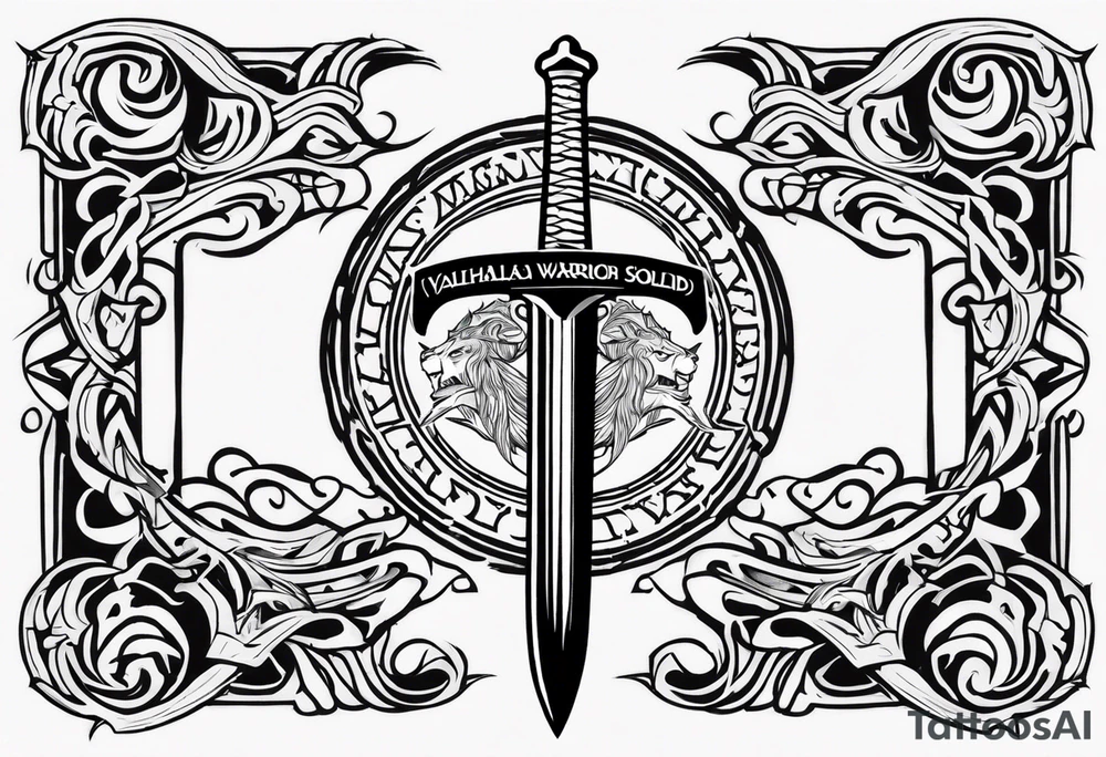 Valhalla  warrior soldier  Sword tattoo idea