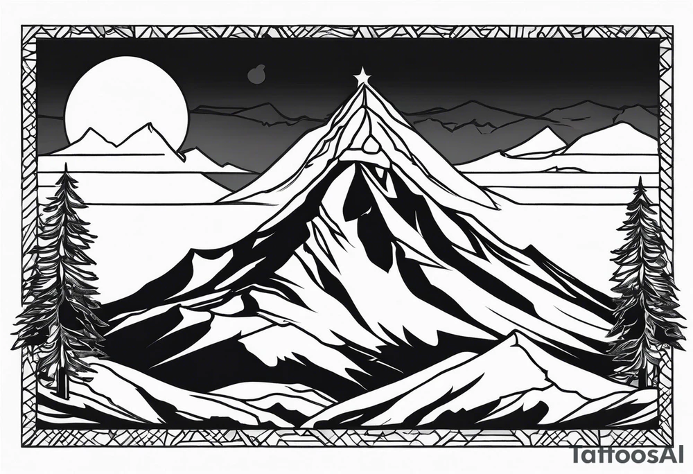 Mount Hood outline tattoo idea
