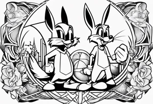 The looney tunes characters tattoo idea
