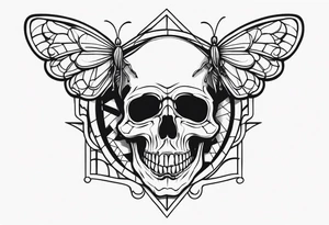 Skull and moth tattoo idea