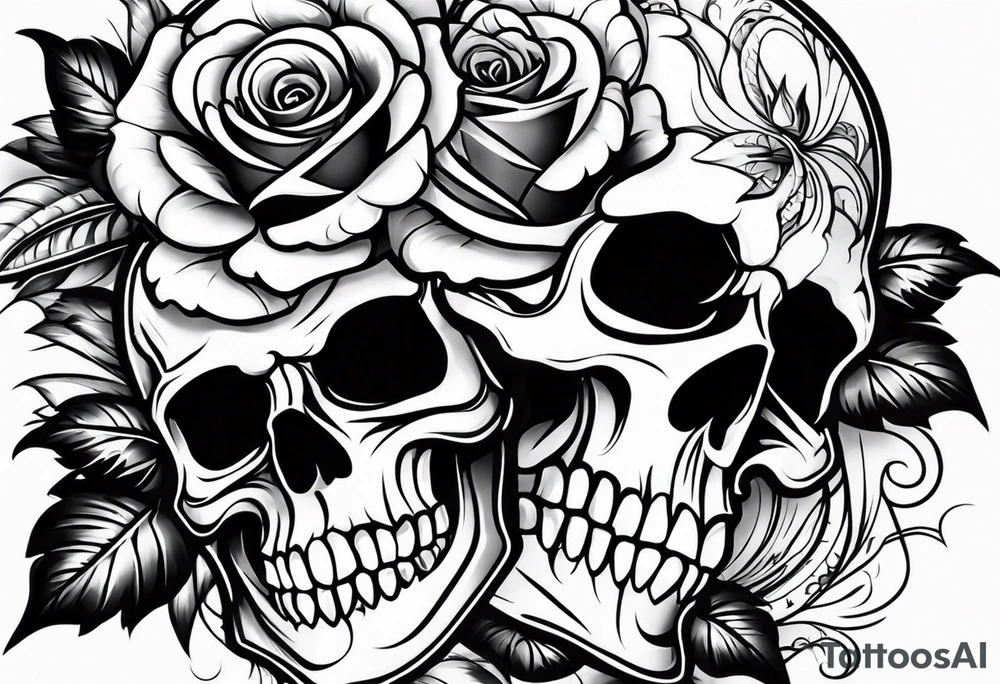 black upper arm sleeve skull rose tattoo idea black upper arm sleeve skull rose tattoo idea