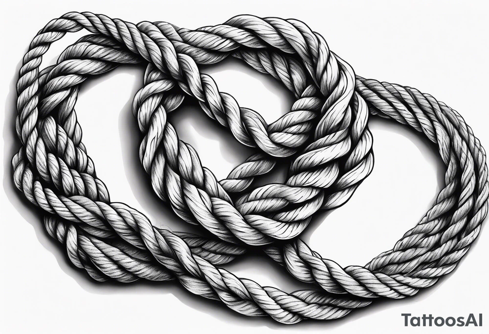 Rope knots twisting in a line tattoo idea