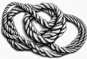Rope knots twisting in a line tattoo idea