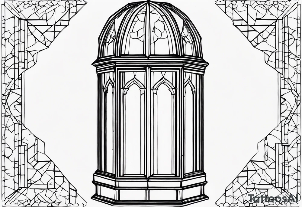 tall octagonal window tattoo idea