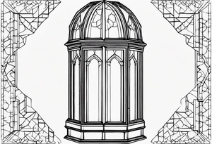 tall octagonal window tattoo idea