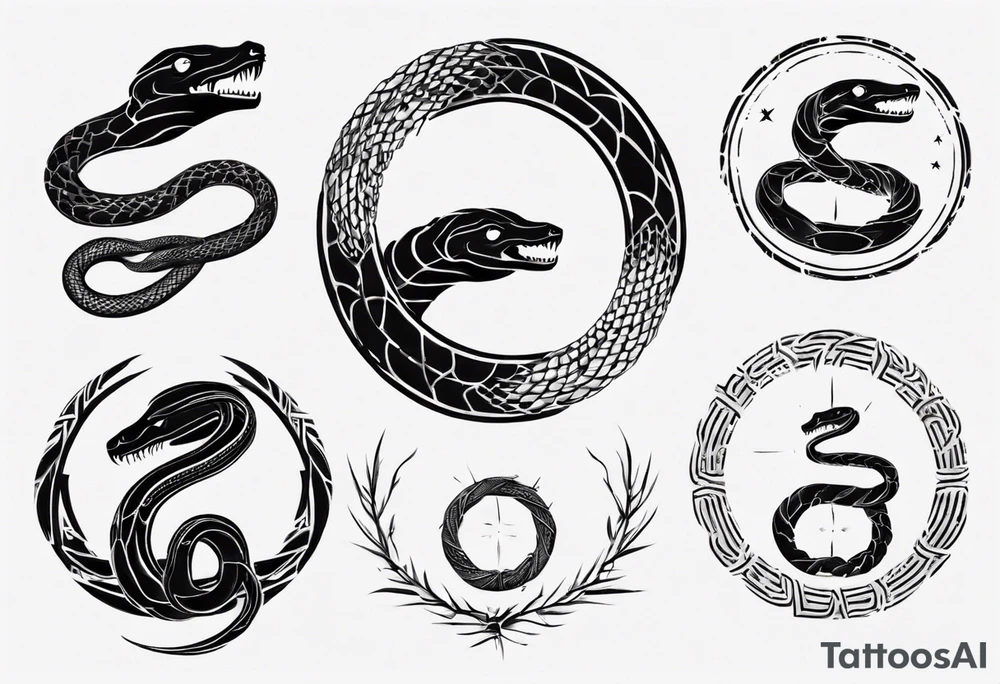 ouroboros snake cybersigilism tattoo idea