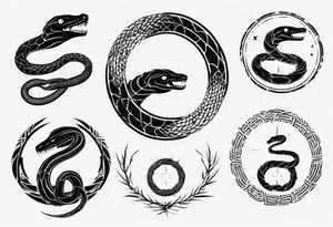 ouroboros snake cybersigilism tattoo idea