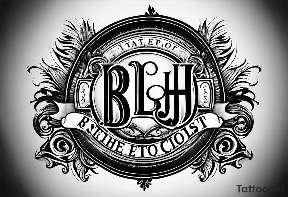 logo with the last name Nichols and the letters B, O, L, H, E, D, J, and R tattoo idea