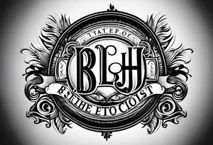 logo with the last name Nichols and the letters B, O, L, H, E, D, J, and R tattoo idea