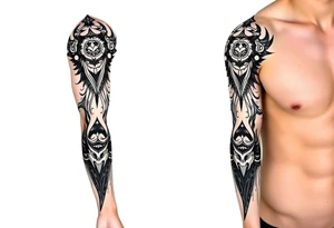 Sicilian coast with oceanic aesthetic tattoo idea